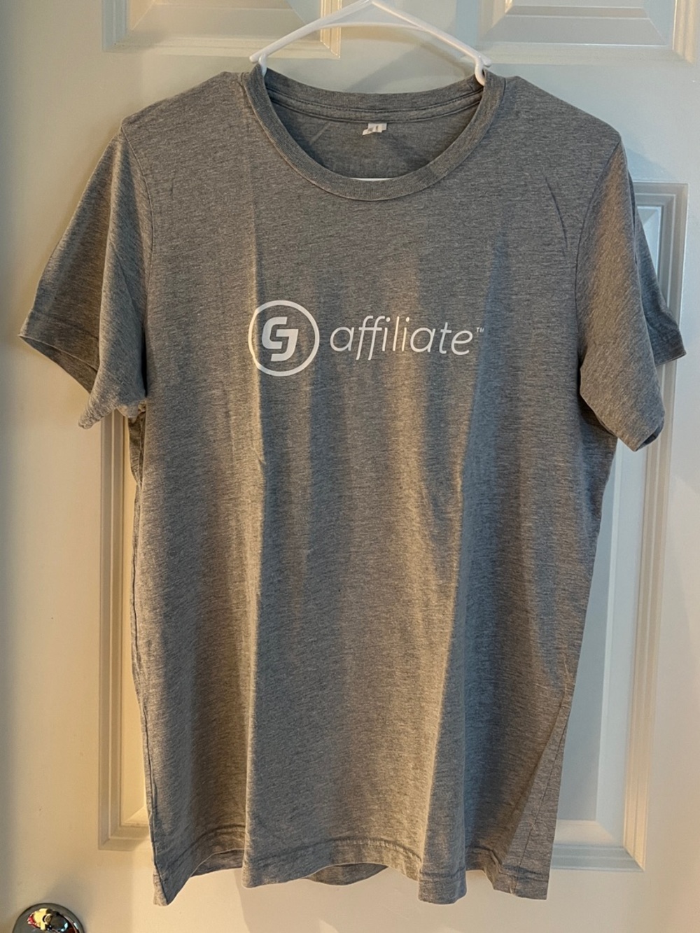 Bella Canvas Gray Short Sleeve Tee with White Affiliate Logo